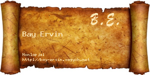 Bay Ervin névjegykártya